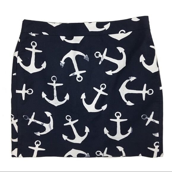 J. Crew navy blue anchor skirt - Picture 3 of 6